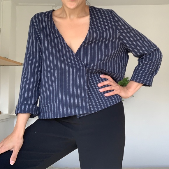 OAK & FORT Pinstripe Shirt - Picture 3 of 6